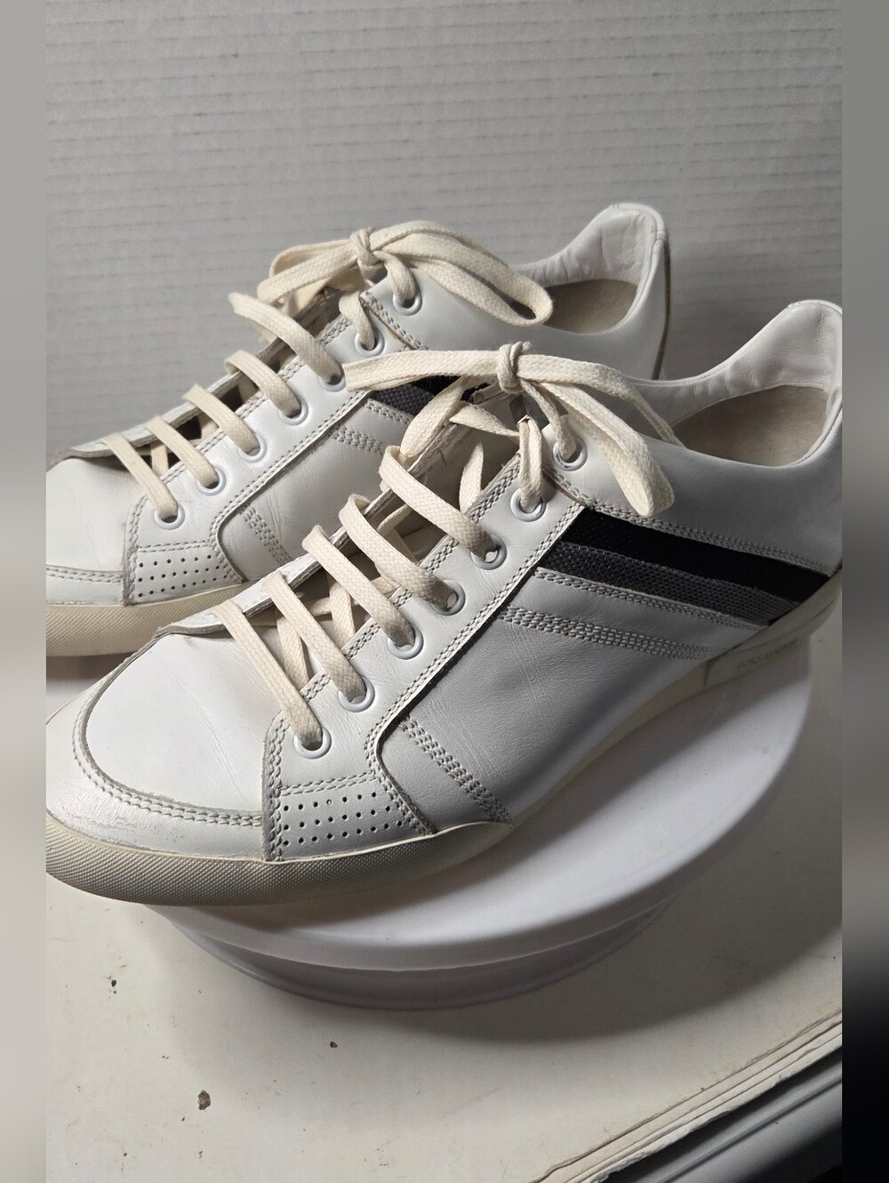 Dior Men's White Leather Low Top Sneakers Size 40.5 Or US 7.5